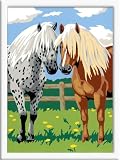 Ravensburger 28180 - Glückliche Pferde - Malen nach Zahlen, 24 x 18 cm