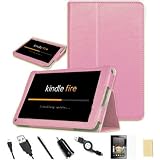 FINTIE(TM) Pink PU Leather Folio Case Cover Value Package with Free Screen Protector/Stylus/USB cable/Car charger for Amazon Kindle Fire 7" Tablet FINTIE(TM) Pink PU Leather Folio Case Cover Value Package with Free Screen Protector/Stylus/USB cable/Car charger for Amazon Kindle Fire 7" Tablet