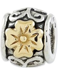 Reflection Beads Silver 14kt Pretty Poppy Flower Bead