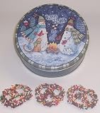 Scott's Cakes 1 lb. Milk Chocolate Covered Pretzel with Chocolate Chips & Jimmies in a Warm Wishes Tin