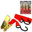 4 Pc 1" x 15' Ratchet Tie Down