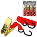 4 Pc 1" x 15' Ratchet Tie Down
