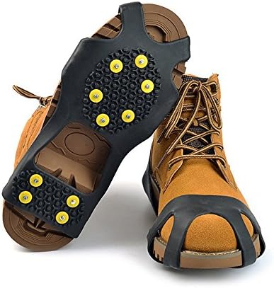 Powerpower Snow Ice Traction Shoe Walking Running Cleats Rubber Anti No Slip Grip Spikes (L)