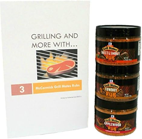 McCormick Grill Mates Rub Bundle (4 Items) including Grill Mates Sweet & Smoky Rub, Grill Mates Cowboy Rub and Grill mates Applewood Rub PLUS "Grilling and More" Recipe Booklet