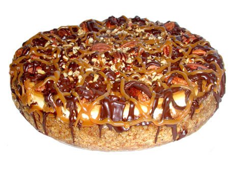 Sugar Free, Gluten Free, Flour Free Chocolate Pecan Turtle Cheesecake by A Bountiful Harvest
