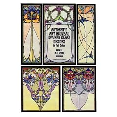 Authentic Art Nouveau Stained Glass Designs in Full Colour (Dover Pictorial Archives)