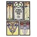 Authentic Art Nouveau Stained Glass Designs in Full Colour (Dover Pictorial Archives)