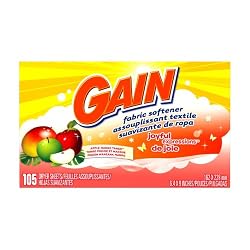 Gain Dryer Sheets, Apple Mango Tango Scent, 105-Count Boxes (Pack of 3)