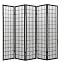 Asian Decor - 6ft. Japanese Double Sided Window Pane Shoji Privacy Screen - 5 Panel Black
