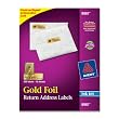 Avery Foil Mailing Labels, 3/4 x 2-1/4, Gold, 300/Pack, PK - AVE8987