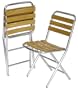 Astonica 07878 Aluminum & Wood Folding Bistro Chairs, Set of 2