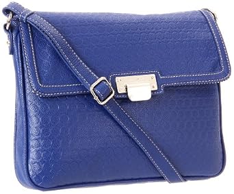 Nine West Embossed 9S Ipad Cross Body,Blue,One Size