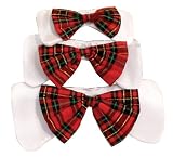 Holiday Plaid Bow Tie Collar - Large