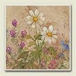 Tile Trivet 760 ~Wildflowers~ 6 inch x 6 inch [Kitchen]