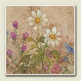 Tile Trivet 760 ~Wildflowers~ 6 inch x 6 inch [Kitchen]
