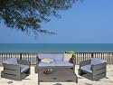 Sitzgarnitur Nizza 1 aus Polyrattan, grau/silber, 4-teilig