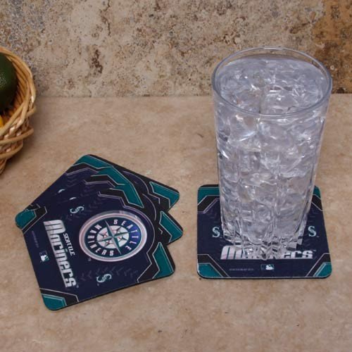 Seattle Mariners 4-Pack Sublimated Logo Neoprene Coaster Set