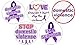 Set 5 Anti Domestic Violence Abuse Purple Ribbon 1.25