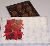 Scott's Cakes Cocoa Covered Dark and Pecan Dark Chocolate Truffles 1 Pound Poinsettia Box