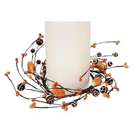 Halloween Berry and Candy Corn Pillar - Black/Orange : Target