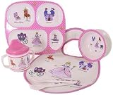 6 Piece Set Baby Cie Princess Pink Polka Dot Melamine Melamine Dinnerware