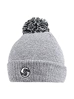 Seventy Seven Gorro Contrast Pom Cuff (Gris Claro)