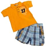 Izod Boys Two Piece Orange Short and Polo Set 6/9 Months