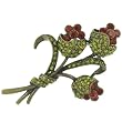 Red Rose Buds Flower Pin Brooch