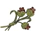 Red Rose Buds Flower Pin Brooch