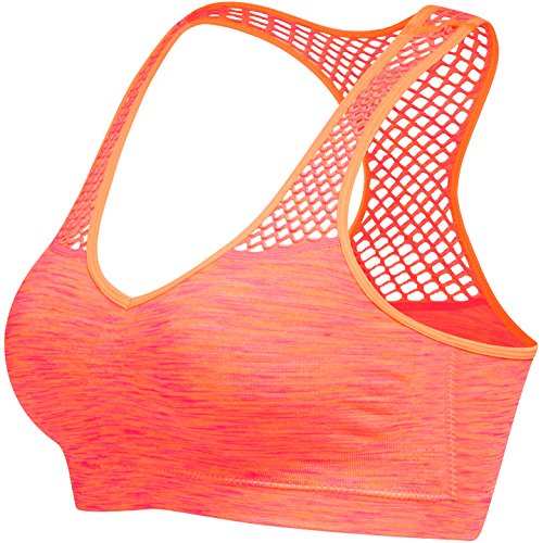 Afrodita Yoga Sports Bra Women's V Neck Racerback Removable Cups Wire Free