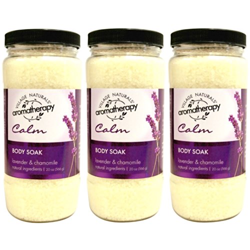 Village Naturals Aromatherapy Calm Lavender and Chamomile Body Soak 20 oz. 3-pack