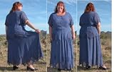 Zig Zag Georgette Embroidered Top & Skirt Set in Blue