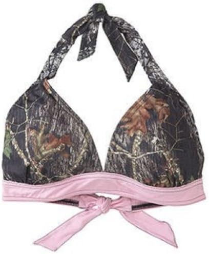 Mossy Oak Pink Camo Halter Swim Top Womens S M L XL XXL 2X 3X (Medium)