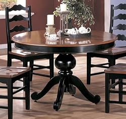 Country Style Two Tone Finish Round Dining Table