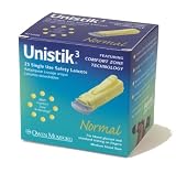Owen Mumford AT 1008 Unistik 3 Normal Safety Lancets, 1.8mm Depth, 23 Gauge, 25 Count