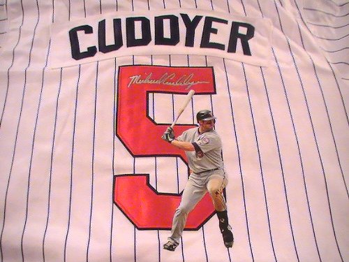MICHAEL CUDDYER SIGNED AUTOGRAPHED MINNESOTA TWINS JERSEY W/COA