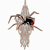Youth T-Shirt : Black Widow - Tribal Tattoo Spider - Punk Emo Goth