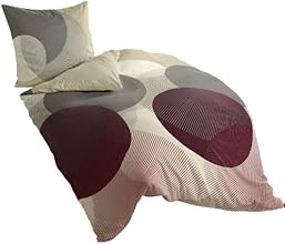 Bierbaum 6155_12 Feinbiber-Bettw&auml;sche Dessin 135 x 200 cm + 80 x 80 cm, kiesel