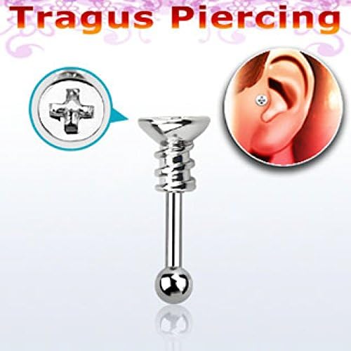 Stainless Steel SCREW Tragus piercing, barbell,Phillips head screw,daith,helix,orbital ring