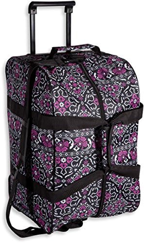 Travel Friendly Rolling Duffel Bag with a Telescopic Handle - Ideal for Frequent Travelers -Travel Duffel Bag with Wheels