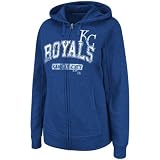 MLB Women's Kansas City Royals Real Flava Long Sleeve Full Zip Hoodie (Pro Navy/Pro Scarlet, Small)