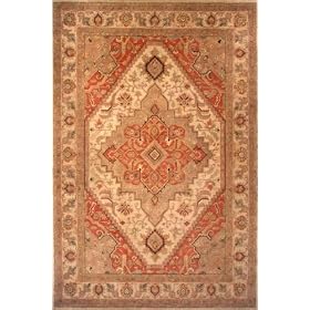 8'x8' Hand Tufted Indian Agra Collection Serapi Round Rug by Oscar Isberian Rugs