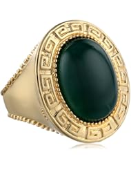 Two-Tone Colors Green Agate Ring