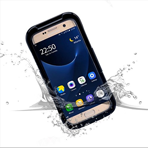 Galaxy S7 Edge Waterproof Case, iThrough 20ft(6M) Swimming Diving Galaxy S7 Edge Underwater Case, Dust Proof, Snow Proof, Shockproof, Heavy Duty Full Sealed Protection Case for S7 Edge (Black)