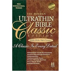 The Holman Ultrathin Bible Classic Edition With Slide-Tab Closure: Hunter Green Bonded Leather