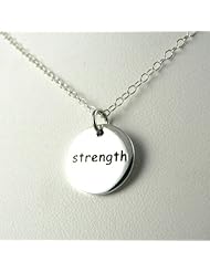 Courage Strength Sterling Silver Charm Necklace Personal Talisman Jewelry