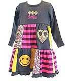 Boutique Patchwork Baby/Toddler/Girls Smile Dress (long sleeved)