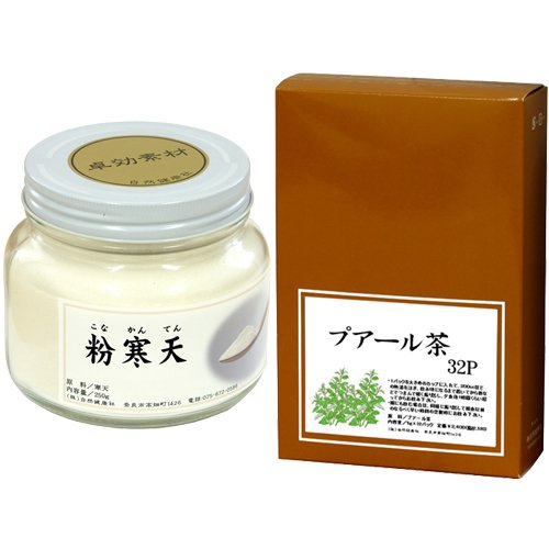 【粉寒天200ｇ＋プアール茶32P】　　　伊那寒天使用　粉末　パウダー　煮出用　プアール茶100％