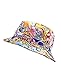 NYFASHION101 Fashionable Unisex Satin Lined Printed Pattern Cotton Bucket Hat, Multi Bubbles & Keys