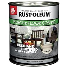 Rust-Oleum 244163 Porch Floor Paint, Gray Semi-Gloss, 1-Quart